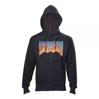 doom mens full length zipper vintage logo xx large hoodie