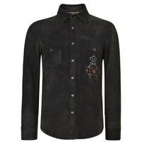 DOLCE AND GABBANA Crown Bee Suede Overshirt