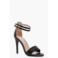 Double Band Barely There Heels - black