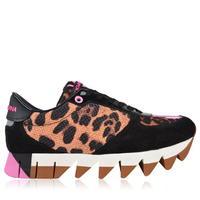 dolce and gabbana ibiza leo print shark tooth trainers