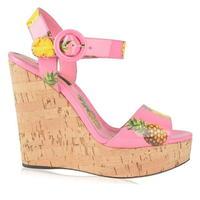 DOLCE AND GABBANA Pineapple Print Wedge Heels