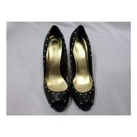 dorothy perkins size 6 black stud detail overlasted peep toe shoes dor ...