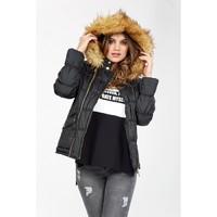 double zip short puffa jacket