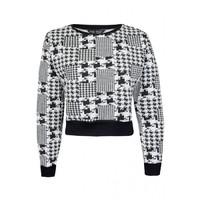 DOGTOOTH JACQUARD SWEAT