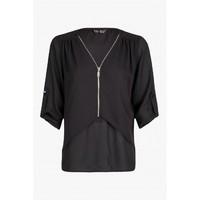 DOUBLE LAYER ZIP BLOUSE