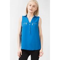 DOUBLE ZIP SLEEVELESS BLOUSE