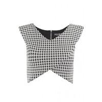 DOGTOOTH JACQ WRAP CROP