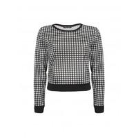 DOGTOOTH PRINT CROP SWEAT