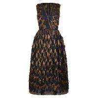 dolce and gabbana feathered midi dress