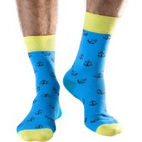 Doris & Dude Mens Blue Anchor Bamboo Socks - Size 7-11