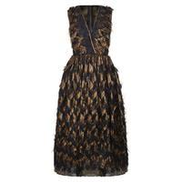 dolce and gabbana feathered midi dress