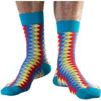 Doris & Dude Mens Grey Diamond Bamboo Socks - Size 7-11