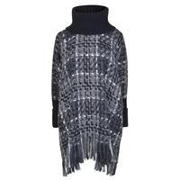 DOLCE AND GABBANA Macrotweed Tassel Knitted Cape