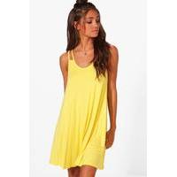 double strap swing dress yellow