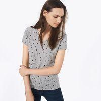 Dotted Fluid V-neck T-shirt - Light Grey Melange