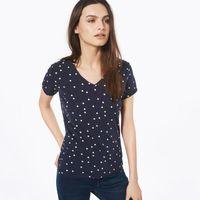 Dotted Fluid V-neck T-shirt - Evening Blue