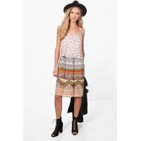 Double Layer Paisley Shift Dress - multi