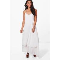 Double Layer Maxi Dress - white