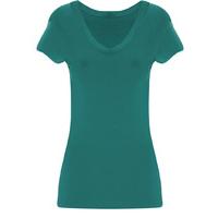 Dolores V Neck Short Sleeve T-shirt - Turquoise