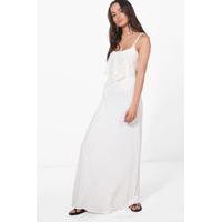double layer lace maxi dress ivory