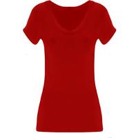 Dolores V Neck Short Sleeve T-shirt - Red