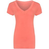 Dolores V Neck Short Sleeve T-shirt - Coral