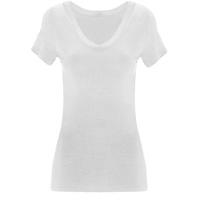 Dolores V Neck Short Sleeve T-shirt - White