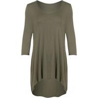 Donna Dip Hem Top - Khaki