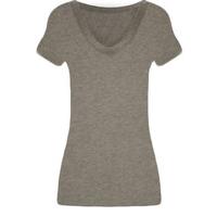 dolores v neck short sleeve t shirt grey