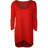 donna dip hem top red