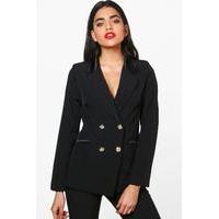 Double Breasted Tailored Blazer - black