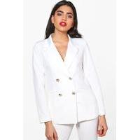 Double Breasted Tailored Blazer - cream