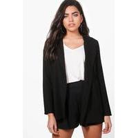 Double Breasted Woven Blazer - black