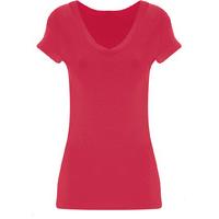 Dolores V Neck Short Sleeve T-shirt - Cerise