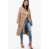 double breasted wool look coat camel