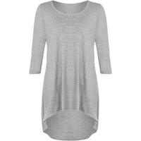 Donna Dip Hem Top - Grey