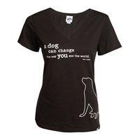 Dog is Good Change The World Womans T-Shirt Black