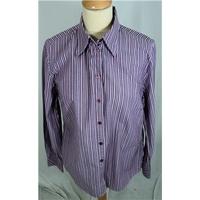 double two size 40 bust black purple pink and blue striped shirt multi ...