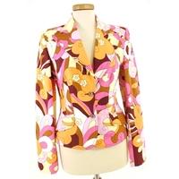 Dolce & Gabbana Size 6 Linen Blend \'Flower Power\' 60\'s Style Cropped Jacket
