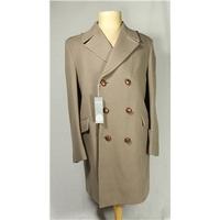 double breasted wool coat woolmark size one size regular brown casual  ...