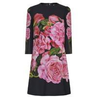 dolce and gabbana rose print flared dress