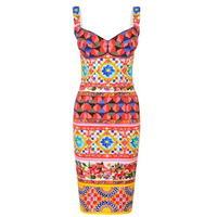 DOLCE AND GABBANA Majolica Print Charmeuse Dress