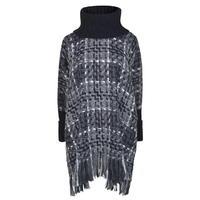 DOLCE AND GABBANA Macrotweed Tassel Knitted Cape