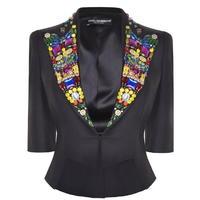 DOLCE AND GABBANA Short Jacket With Jewel Lapels