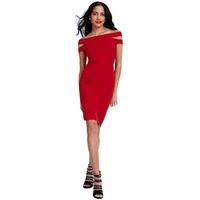 Double Bardot Midi Dress - Red