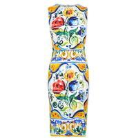 DOLCE AND GABBANA Majolica Charmeuse Dress