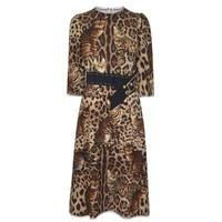 dolce and gabbana printed wool dress with appliques