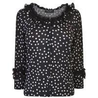 DOLCE AND GABBANA Polka Dot Ruffle Cardigan