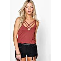 double strap swing cami rust