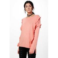 Double Ruffle Jumper - dusky pink